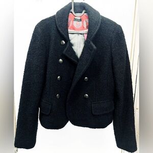 J. CREW Black Peacoat